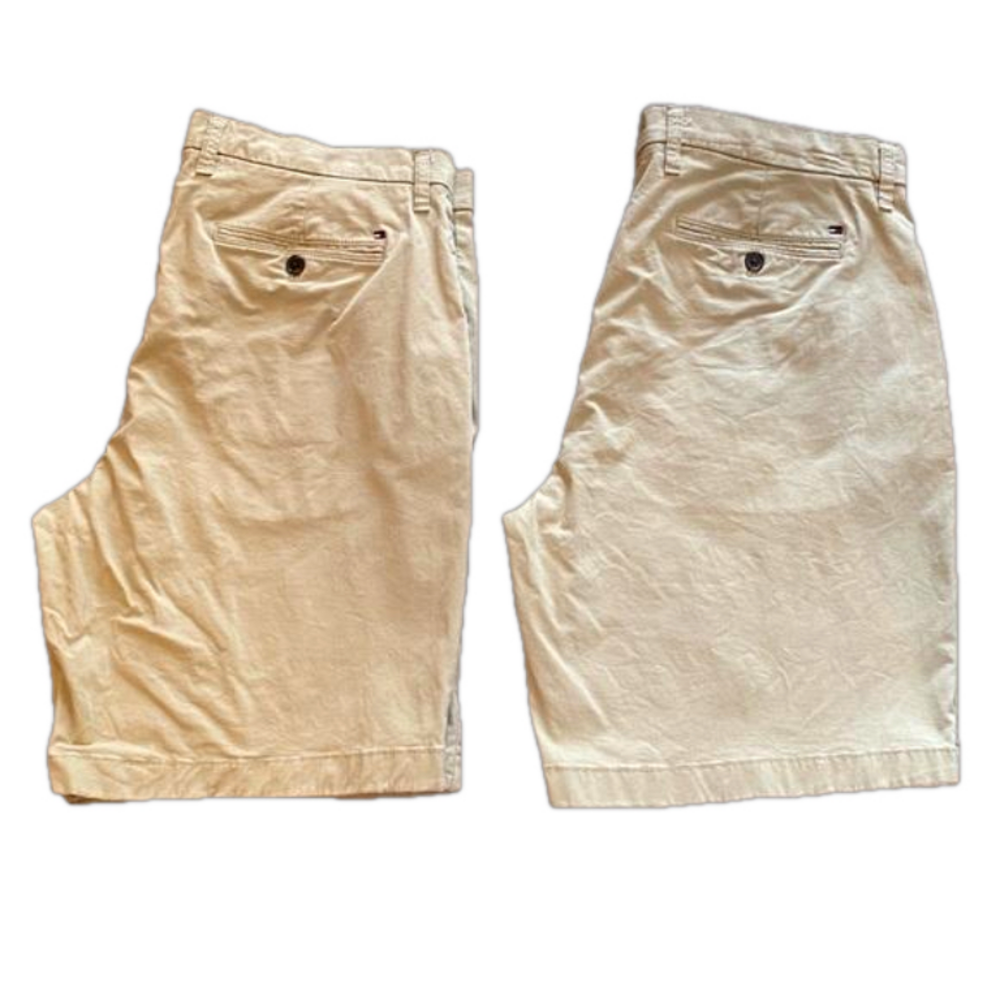 2 EUC Tommy Hilfiger flat front khaki shorts 36